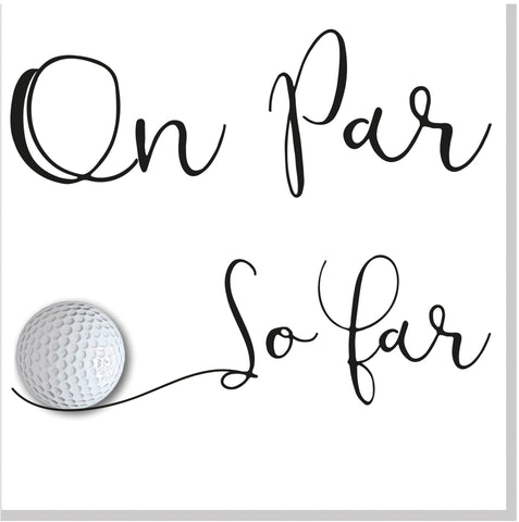 On par so far golf square card