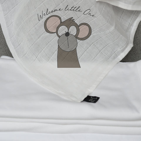 Welcome Little One Cute Jola Animals Muslin