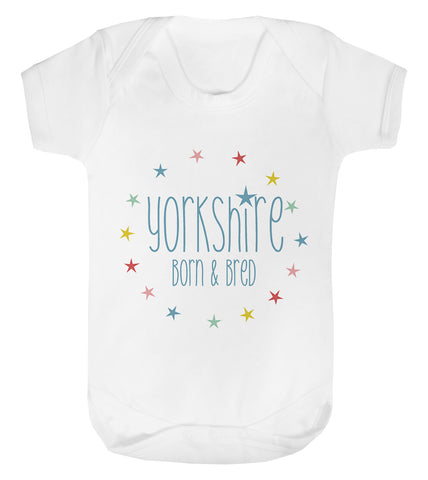 Yorkshire Born & Bred stars Baby vest