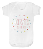 Yorkshire Born & Bred stars Baby vest