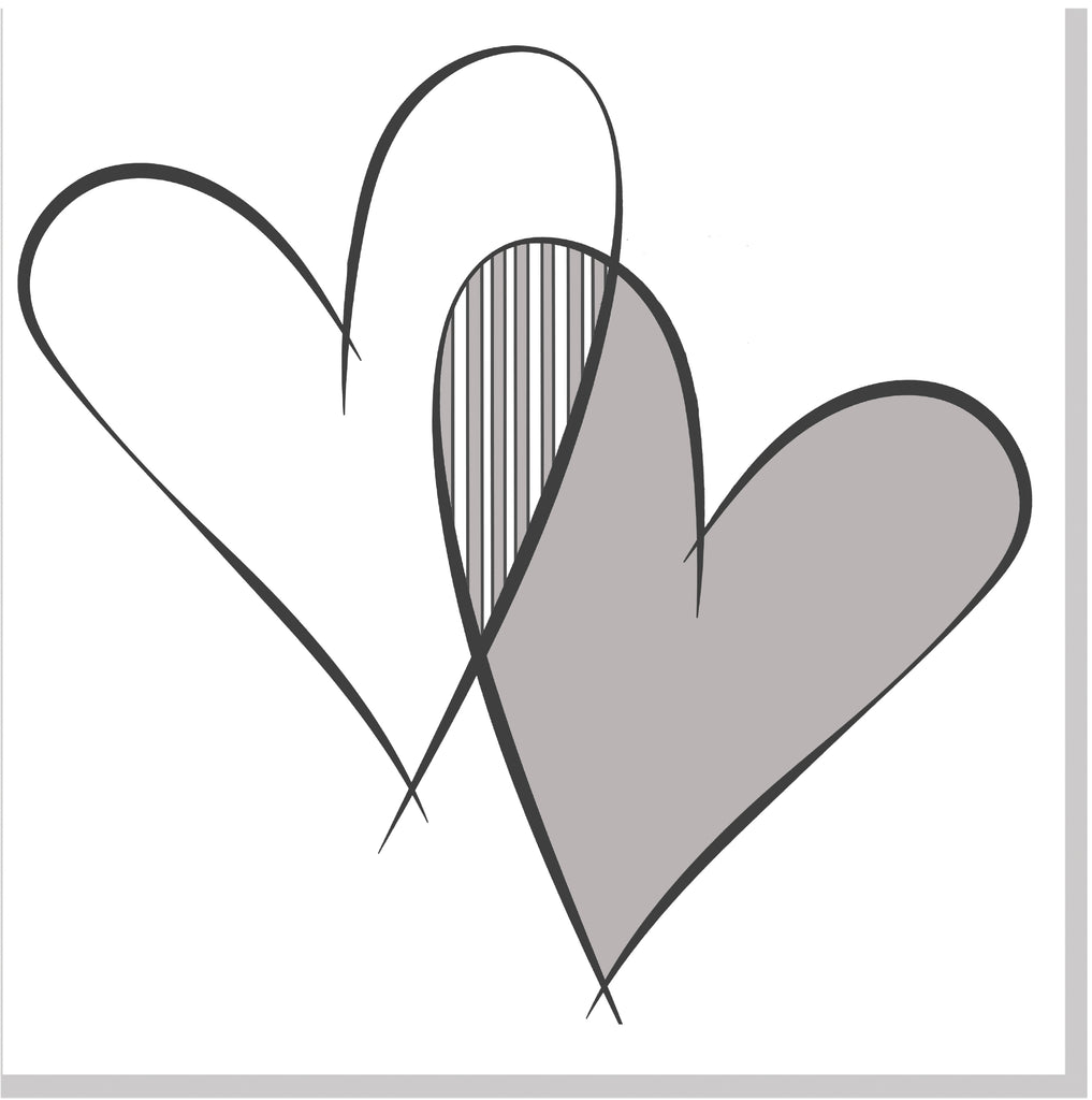 Linked hearts square card