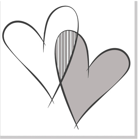 Linked hearts square card