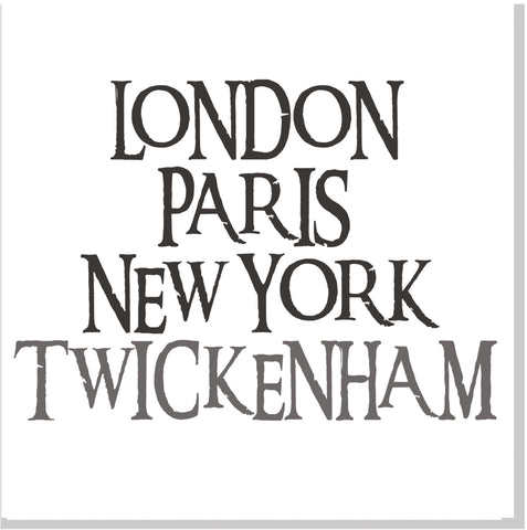 Personalised City square card font 10