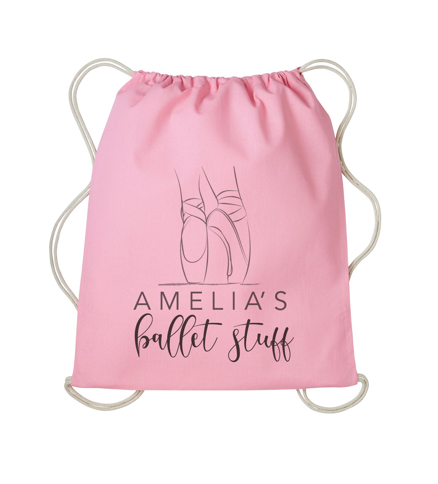Ballet Shoes Personalised Drawstring bag