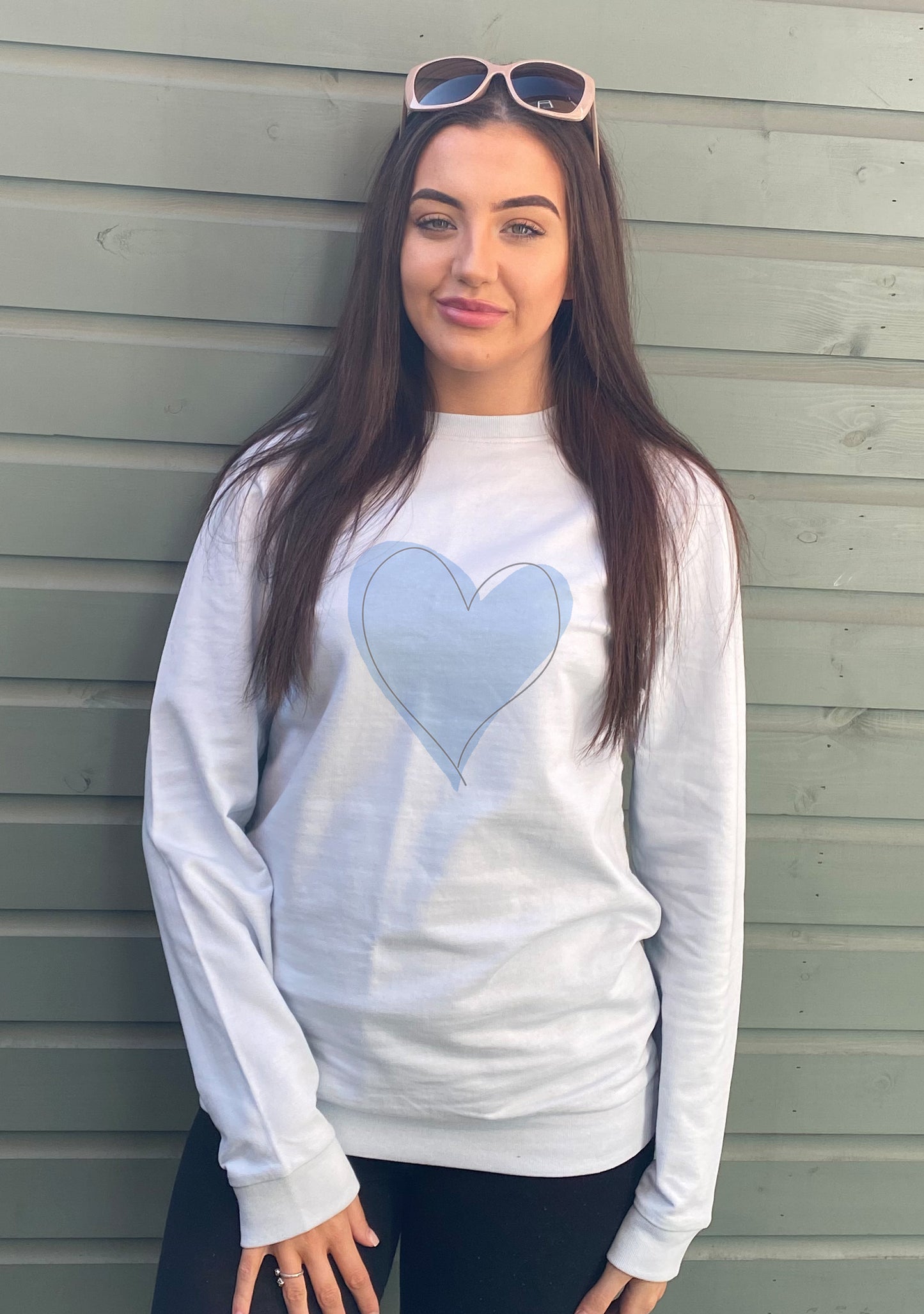 Heart Oversized Cotton Mix Sweatshirt