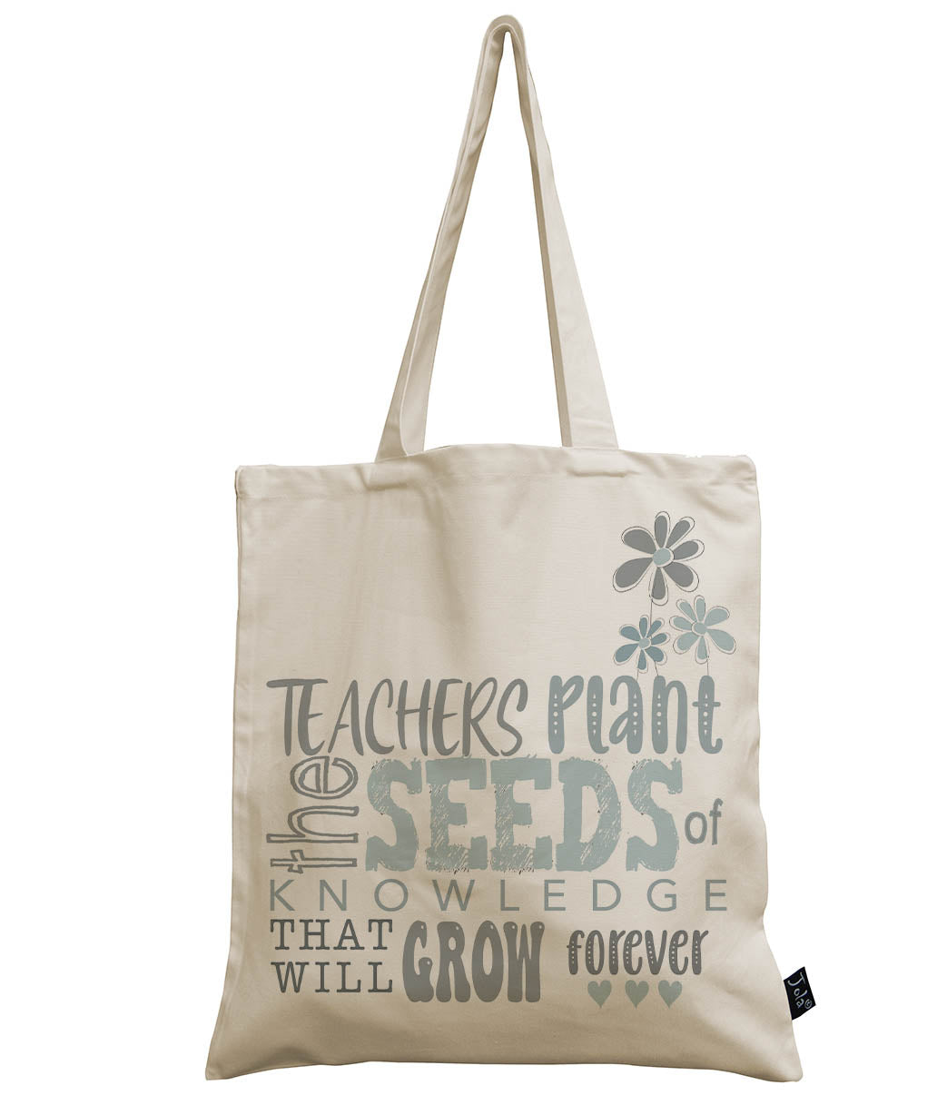 Teacher typography canvas bag