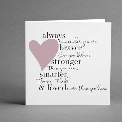 Always braver heart square card