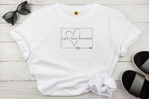 Cotton Cuffed T Shirt Carry Love Forward - 20% donation to East Cheshire Hospice