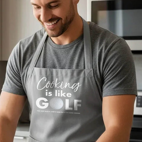 Grey Cotton Apron - select your own design