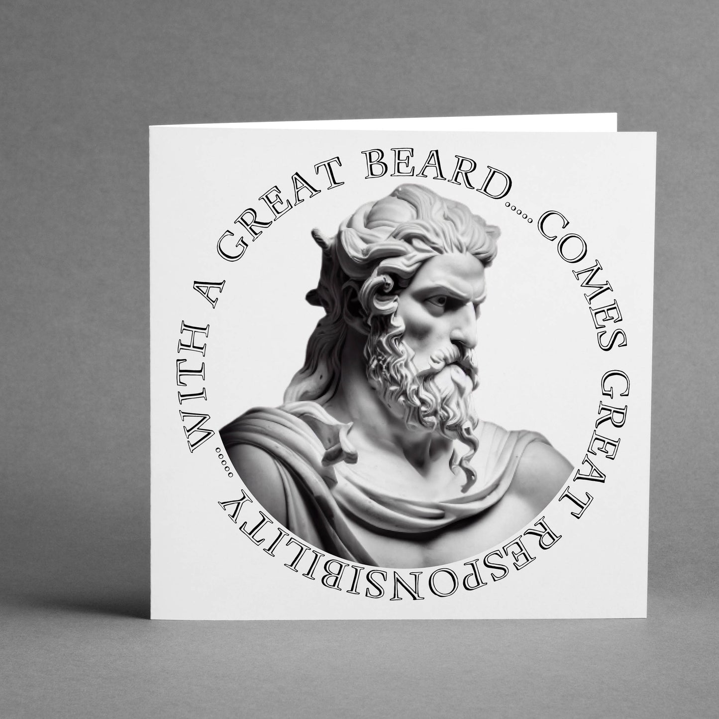 With a great beard comes great responsibility square card