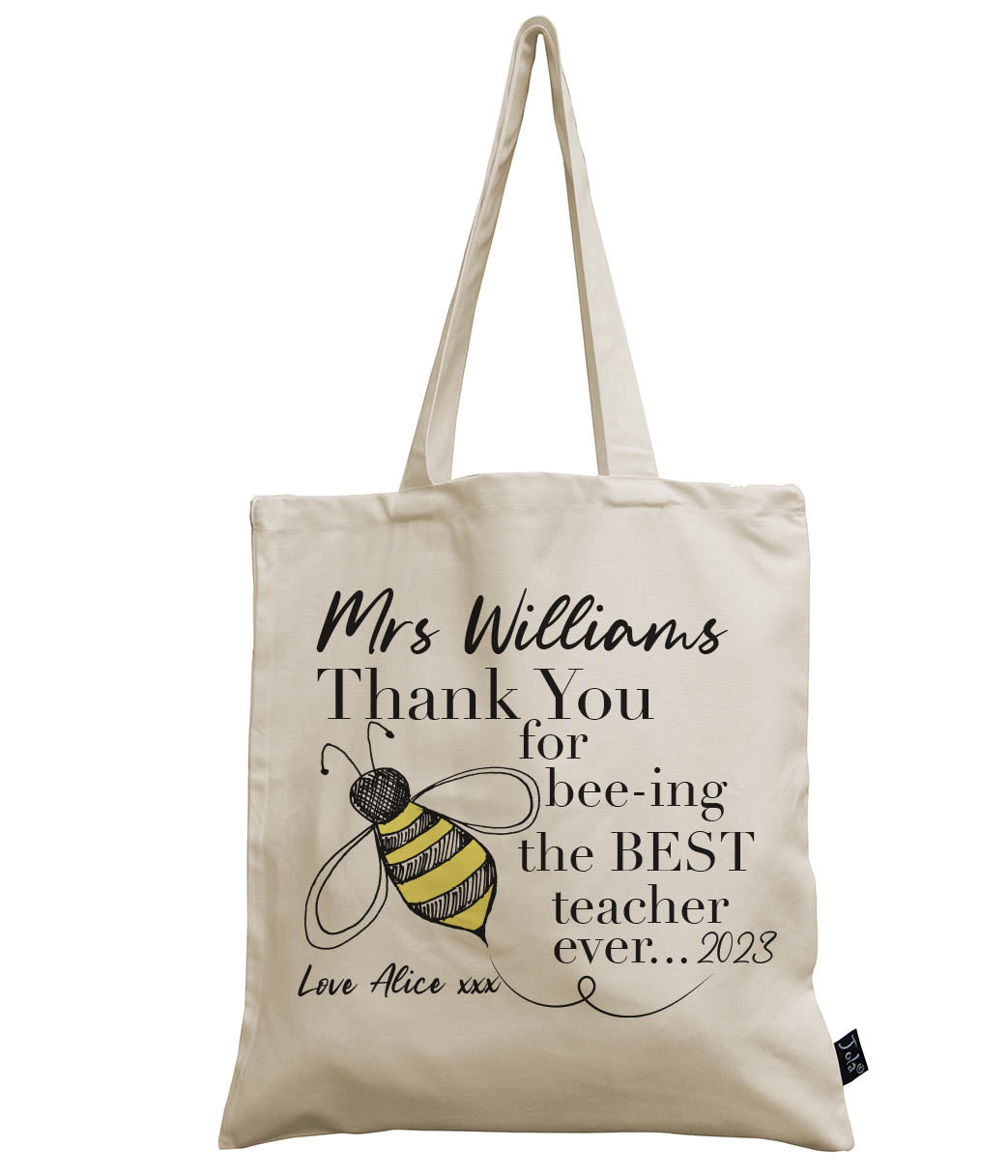 Bee Best Teacher 2023 canvas bag