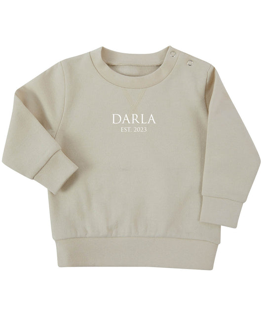 Personalised Petite Jola Natural Organic Toddler Sweatshirt