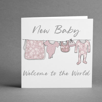 New baby washing line square card