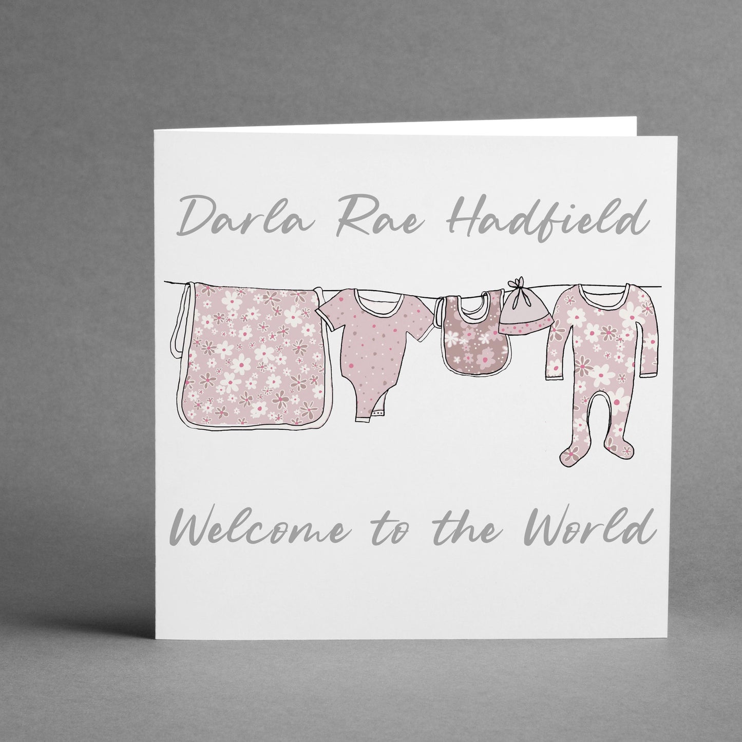 New baby washing line square card