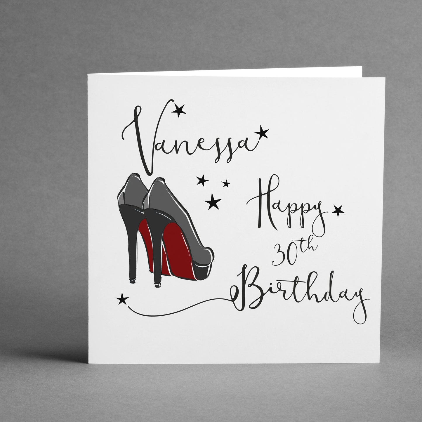 Personalised Shoe Happy Birthday square card