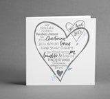 Heart Christening square card