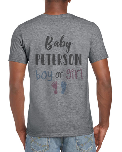 Personalised cotton T Shirt Gender Reveal soon to be Daddy