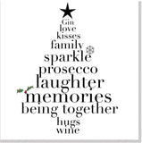Wordy Christmas Tree square card