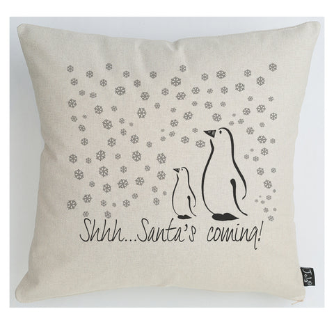 Shhhhh Sant's Coming cushion
