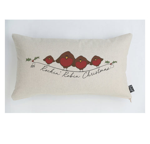 Rockin' Robin Christmas cushion