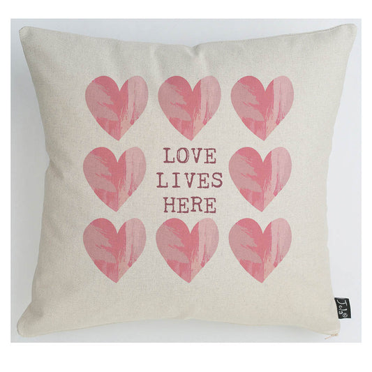 Love lives here cushion