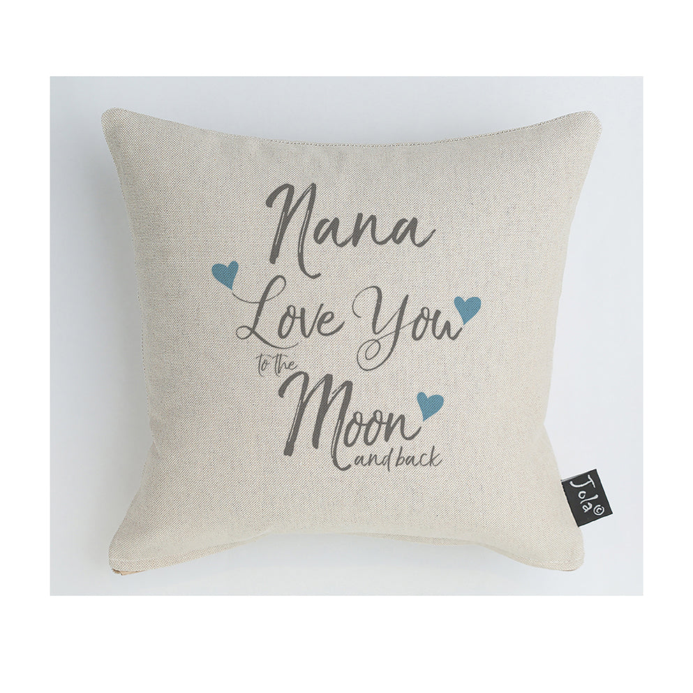 Nana Moon & Back blue heart cushion multi