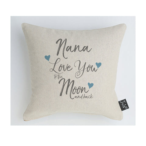 Nana Moon & Back blue heart cushion multi