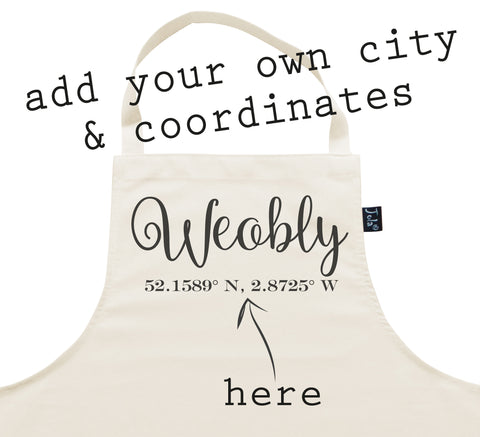Personalised Coordinates City Apron