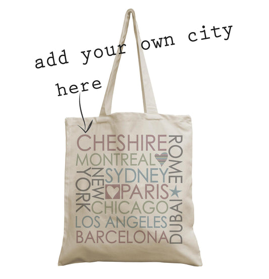 Personalised Block City canvas bag