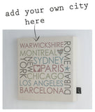 Personalised Block City Canvas Frame