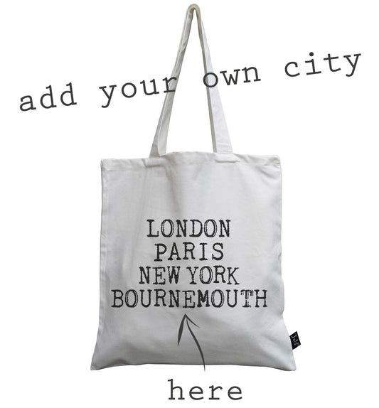 Personalised Retro City canvas bag