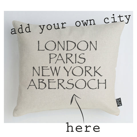 Personalised City Cushion font 2