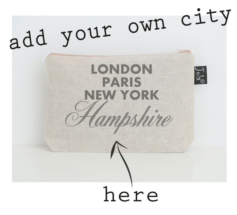Personalised City sparkle small Make up bag