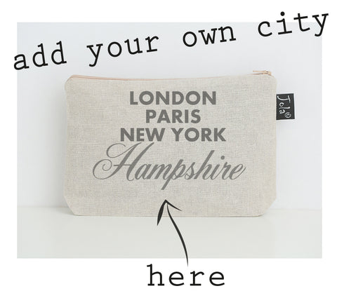 Personalised City sparkle small Make up bag