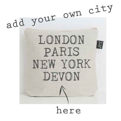 Personalised Retro City wash bag
