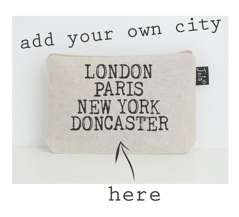 Personalised City Retro small make up bag
