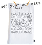Personalised Block City Tea Towel