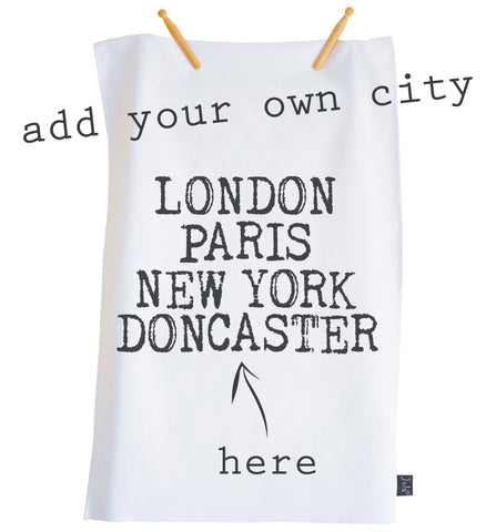 Personalised Retro City Tea Towel