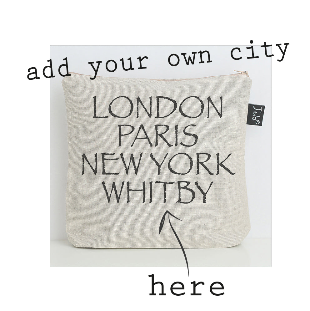 Personalised City Font 2 Wash Bag