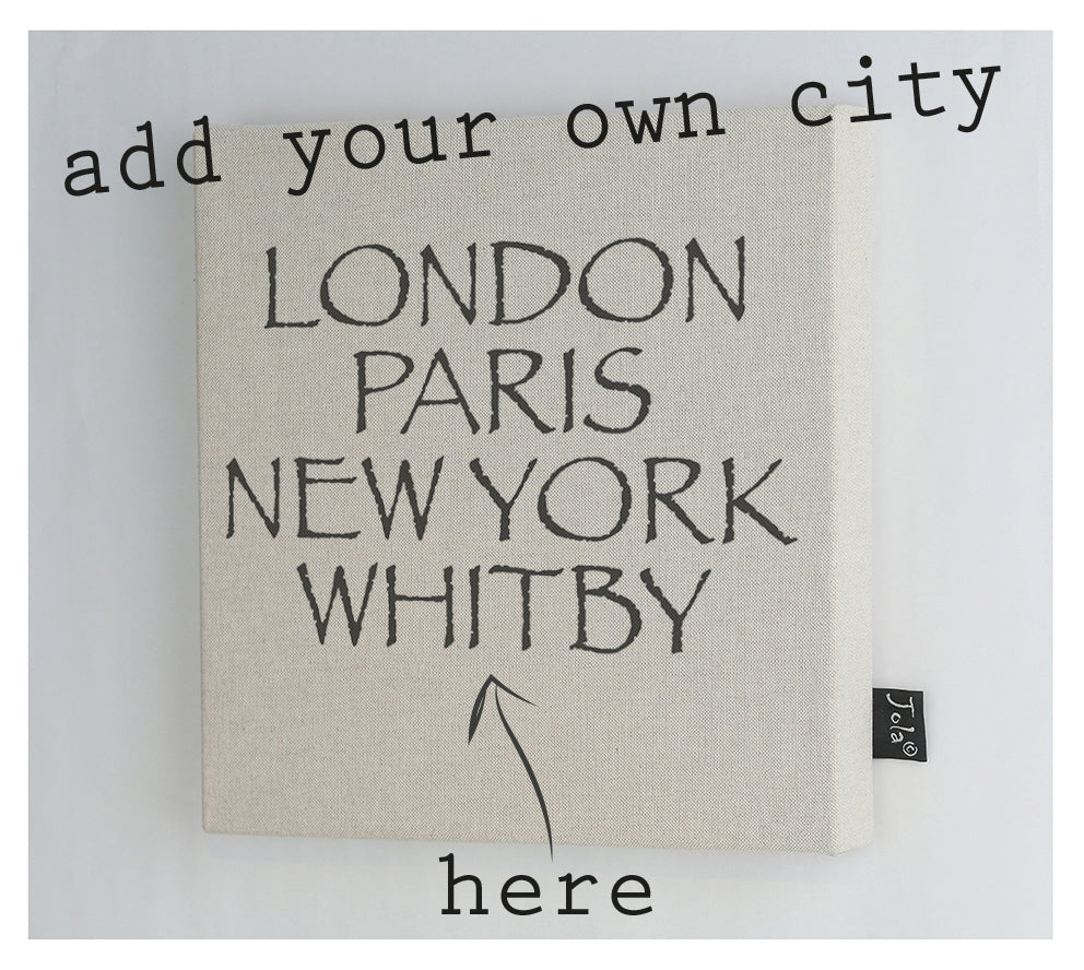Personalised City Font 2 Canvas Frame