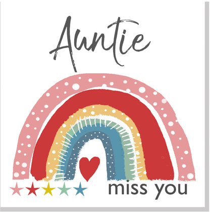 Personalised Miss you rainbow square card