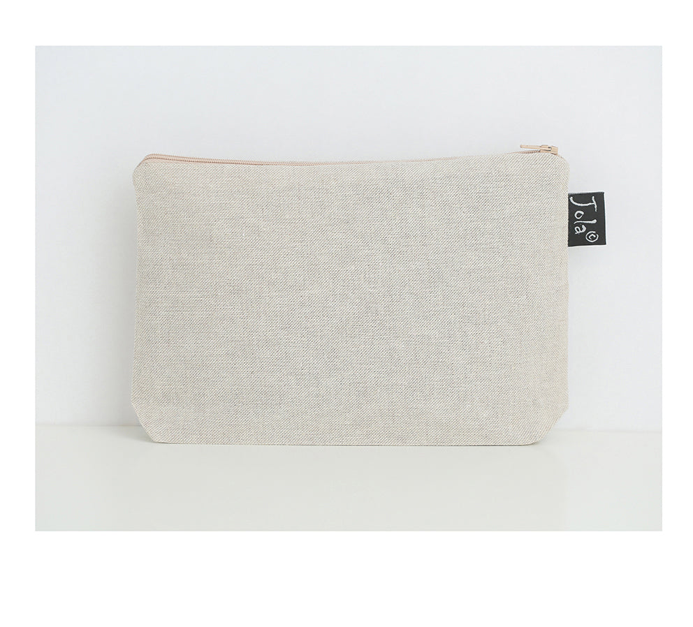 Petite Doodles - linen make up bag