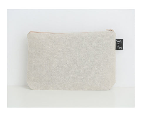 Petite Doodles - linen make up bag