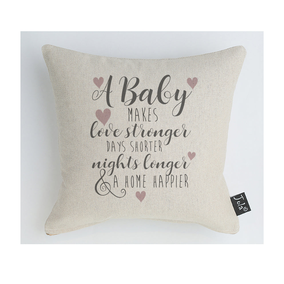 Happier Home pink heart Baby Cushion