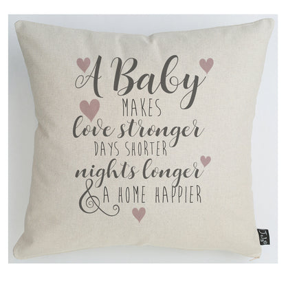 Happier Home pink heart Baby Cushion
