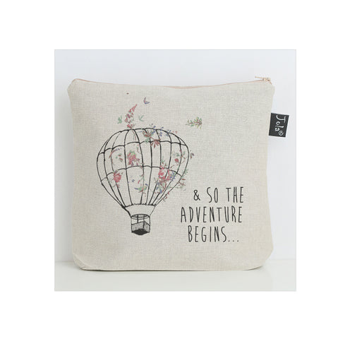 So the adventure begins Balloon Floral washbag