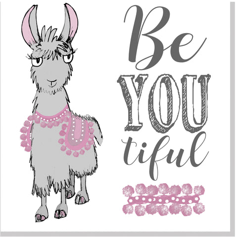 Beyoutiful Llama square card