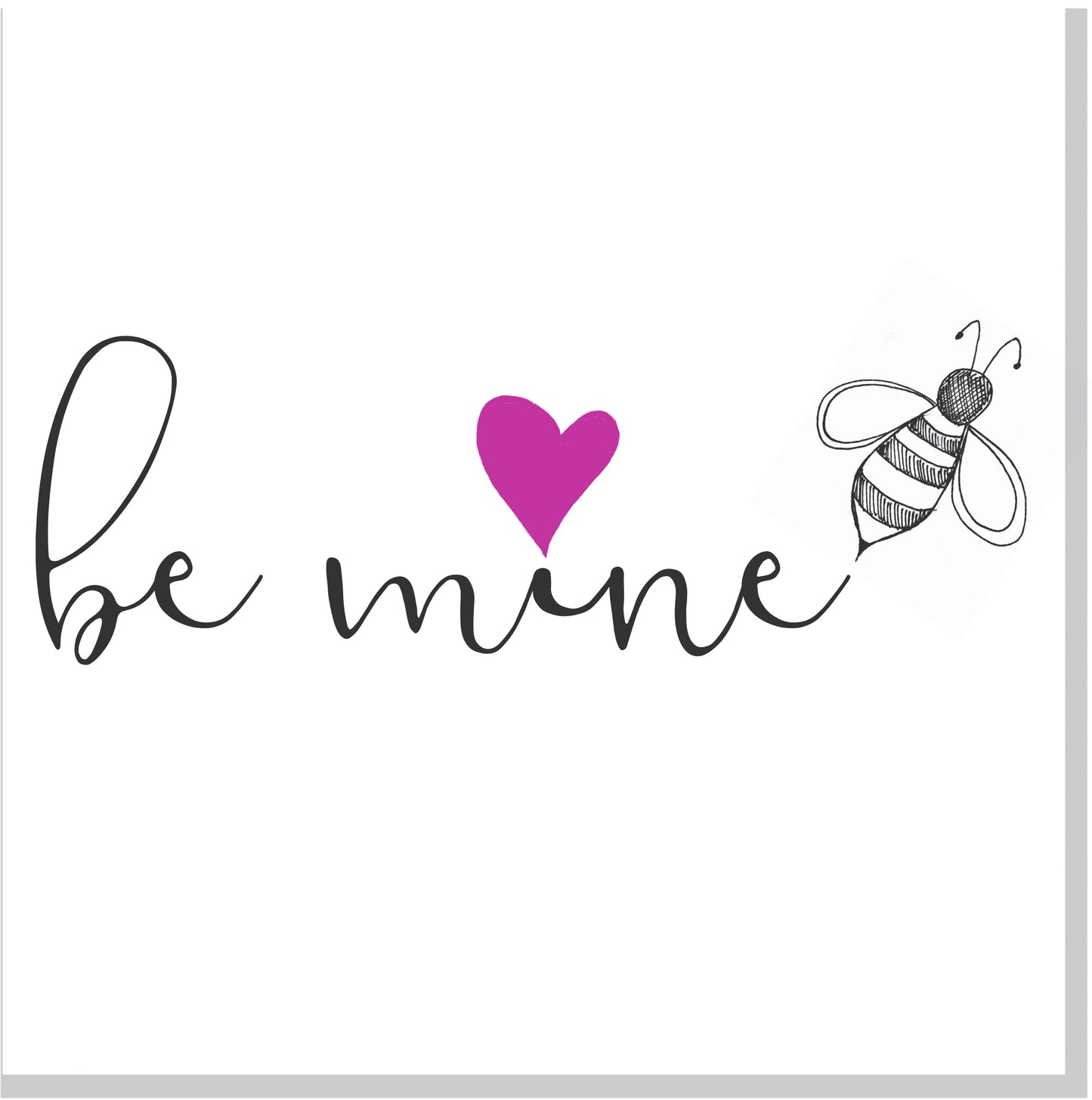 Be mine pink heart square card