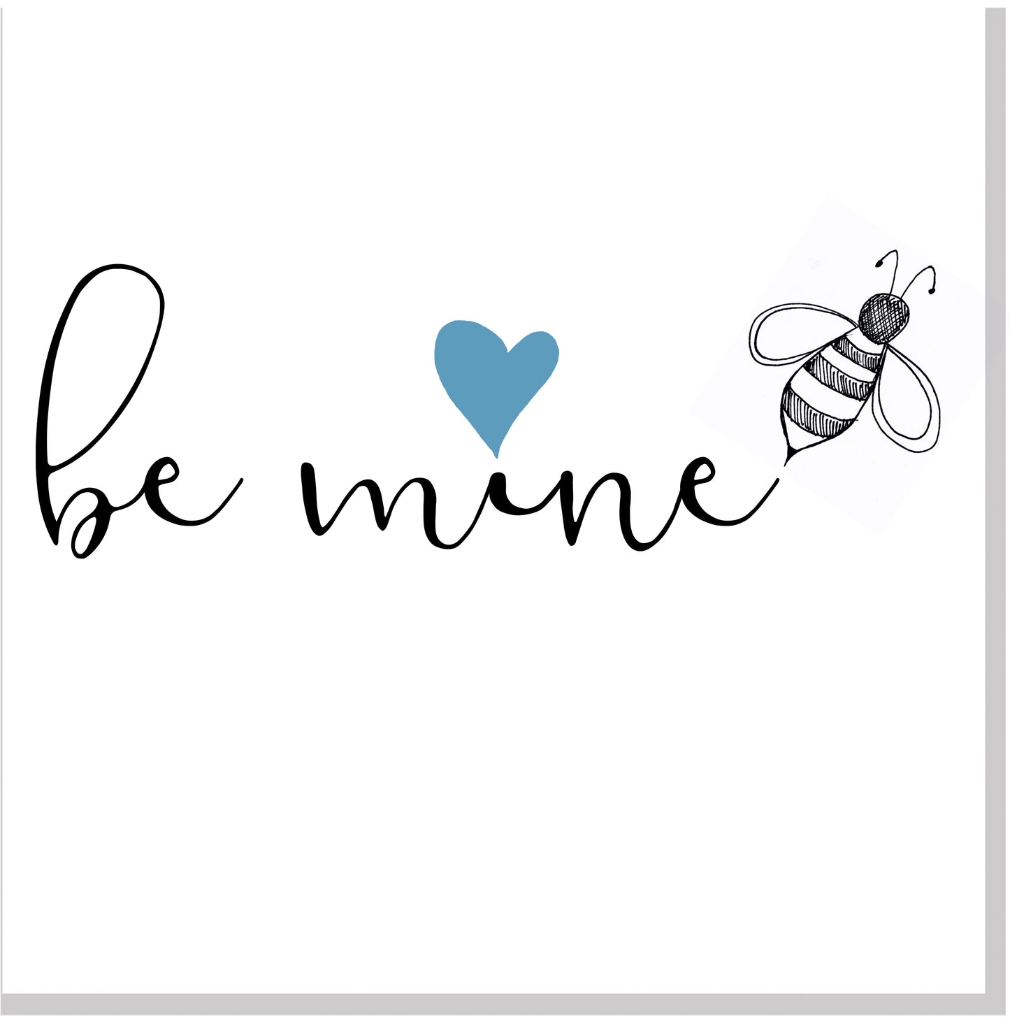 Be mine blue heart square card