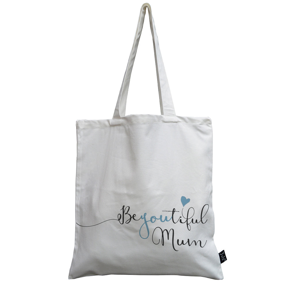 BeYouTiful Mum blue canvas bag